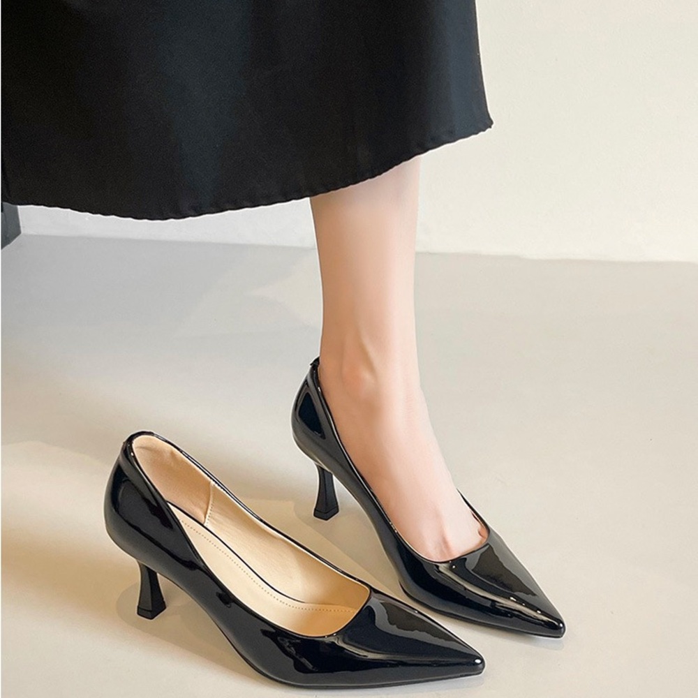 Elegant Black Patent Leather Heels